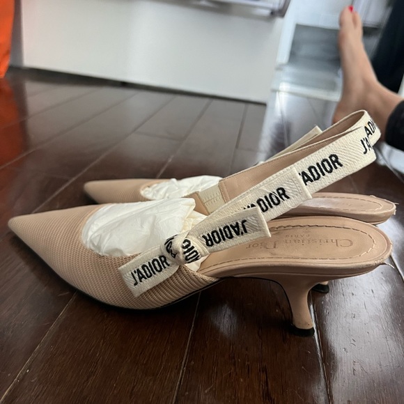 Jadior Slingback Pumps in Nude Fabric - Picture 12 of 16